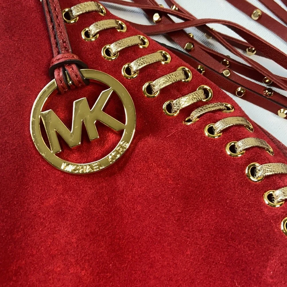 Michael Kors Red Suede Fringe Bag